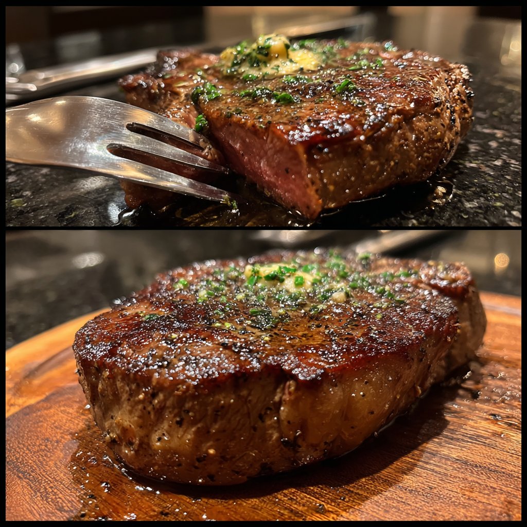 Steak mit Trüffelbutter für zwei