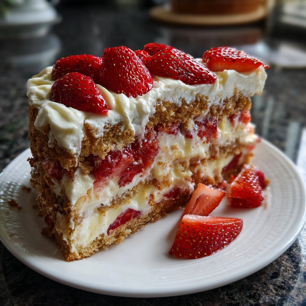 Saftiger Erdbeerkuchen Mit Vanillecreme