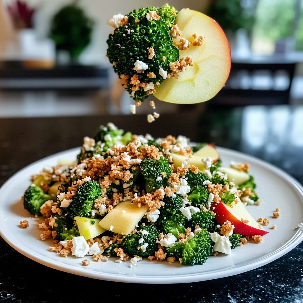 Brokkoli-Salat mit Äpfeln, Nüssen & Feta – Knackig & frisch