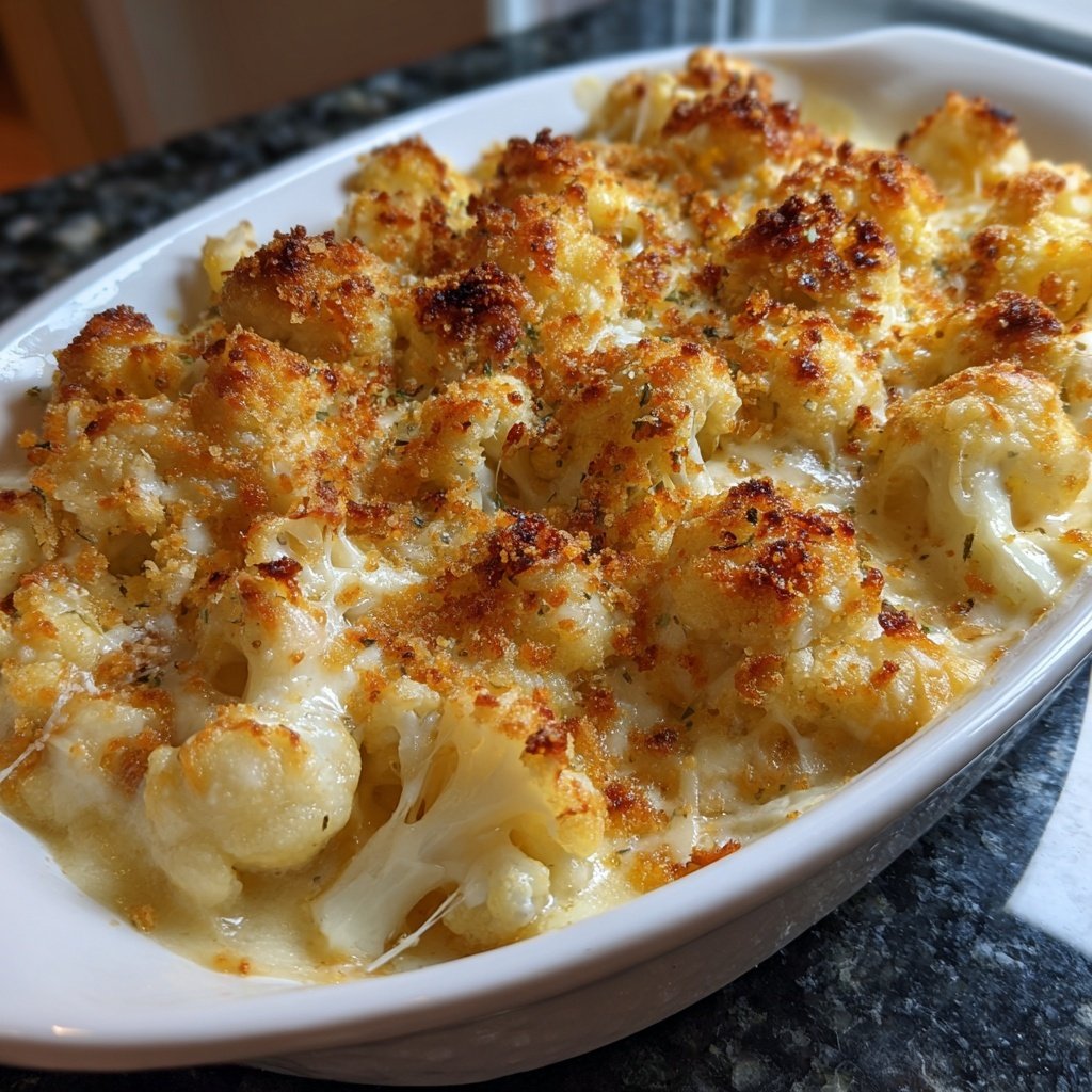Blumenkohl mit Käsesauce überbacken