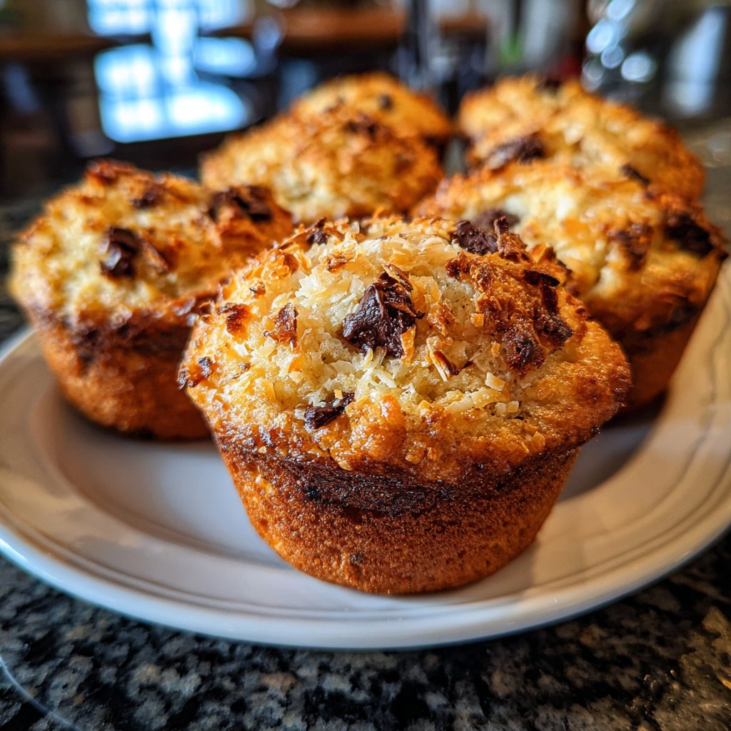 Muffins mit Kokosraspeln und Schokolade